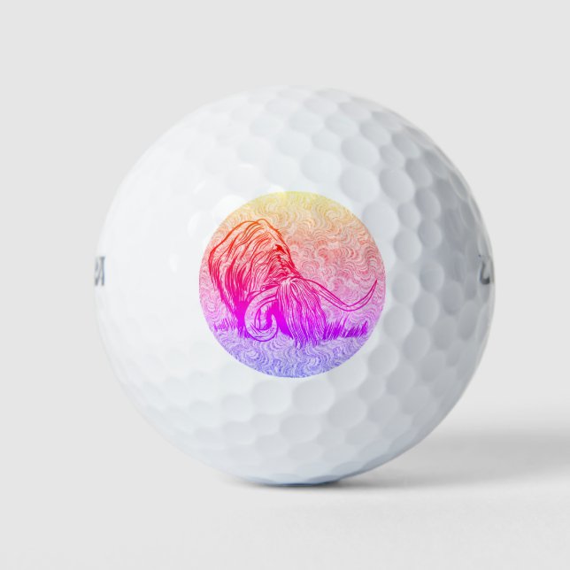 Funny Scottish Highland Cow Golf Balls (Front)