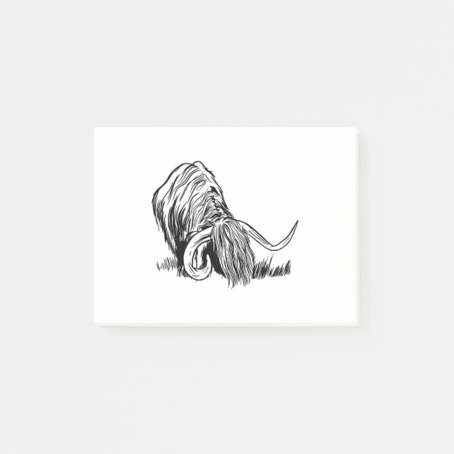 Funny Scottish Highland Cow Post-it Notes (Front)