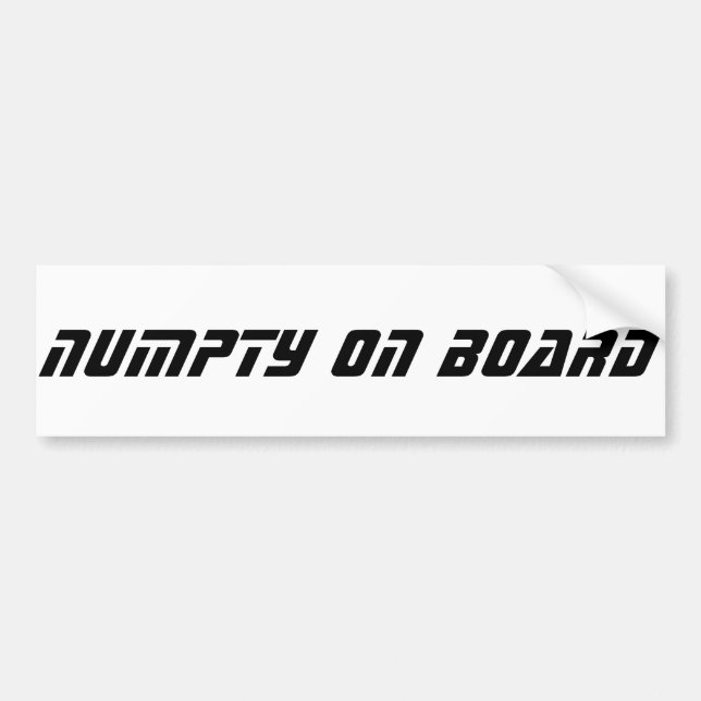 Funny Scottish Slang, Numpty Bumper Sticker (Front)