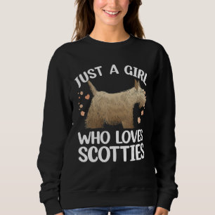 Funny Scottish Terrier Art For Girls Women Scottie Sweatshirt