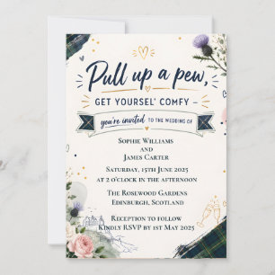 Funny Scottish Wedding Invitation Pull Up A Pew