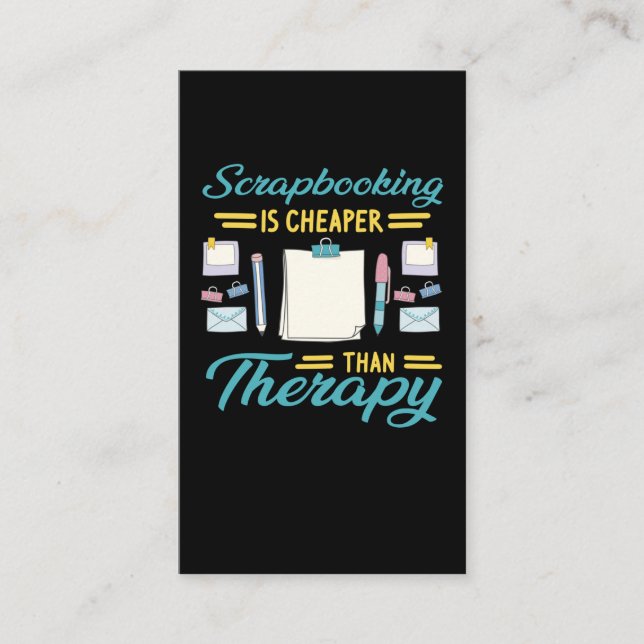 Funny Scrapbooking Therapy Book Crafting Hobby Business Card (Front)