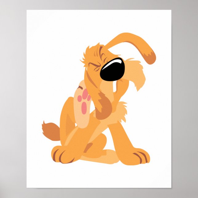 funny scratching dog poster (Front)
