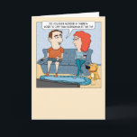 Funny Screaming at the TV Birthday Card<br><div class="desc">Here's a funny birthday card featuring a couple on the couch who wonder if there might be more to life than screaming at the TV. Even the dog probably thinks so. Thanks for choosing this original design by © Chuck Ingwersen. I post my cartoons just about every day on Instagram:...</div>