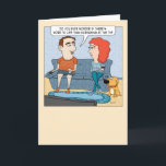 Funny Screaming at the TV Birthday Card<br><div class="desc">Here's a funny birthday card featuring a couple on the couch who wonder if there might be more to life than screaming at the TV. Even the dog probably thinks so. Thanks for choosing this original design by © Chuck Ingwersen. I post my cartoons just about every day on Instagram:...</div>