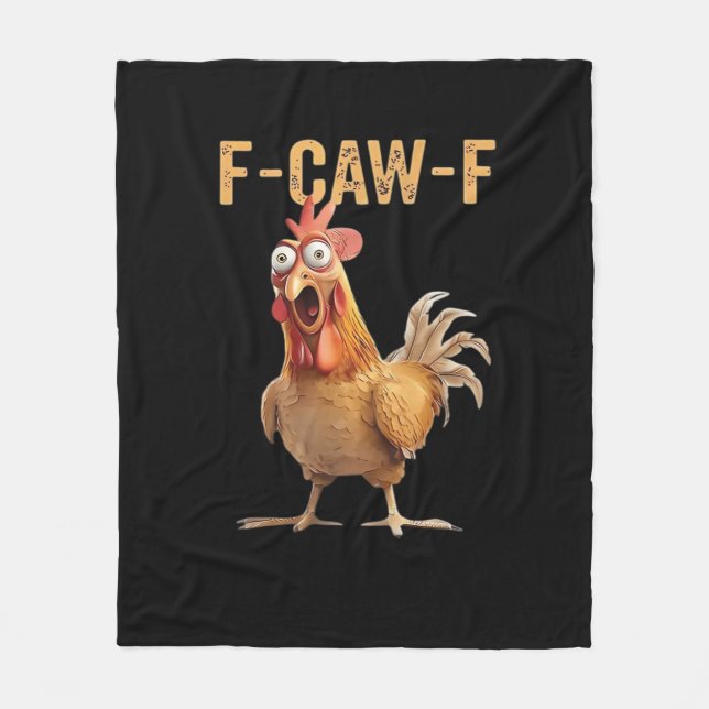 Funny Screaming Chicken F-Caw-F Joke Design Classi Fleece Blanket (Front)
