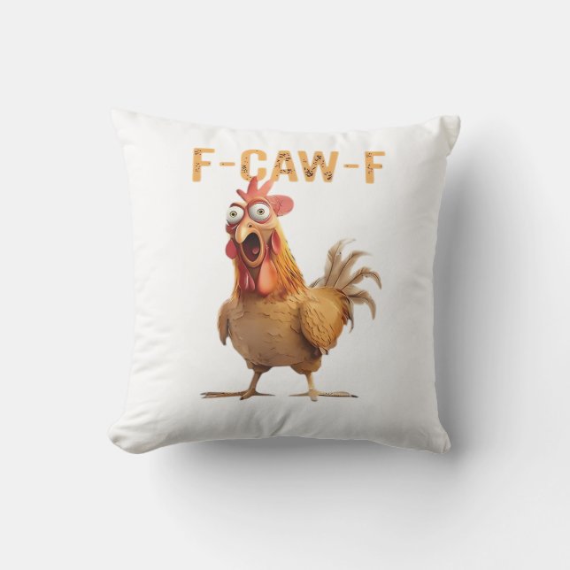 Funny Screaming Chicken F-Caw-F Joke Essential Cushion (Front)