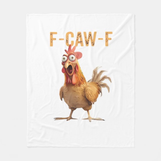 Funny Screaming Chicken F-Caw-F Joke Essential Fleece Blanket (Front)