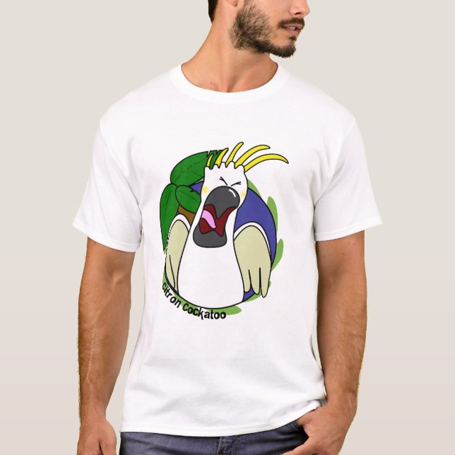 Funny Screaming Citron Cockatoo T-Shirt (Front)