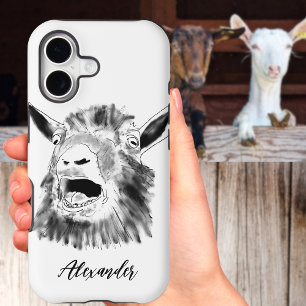 Funny Screaming Goat Black and White add Name