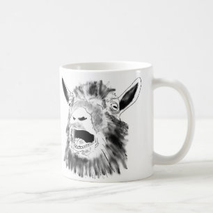 Funny Screaming Goat Drawing Quirky Animal Art Coffee Mug