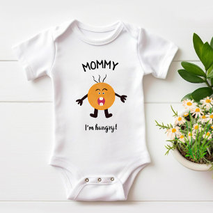 Funny screaming orange  baby bodysuit