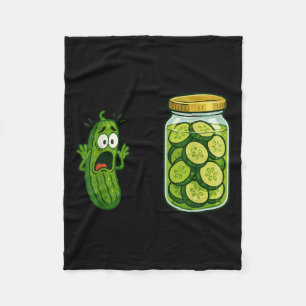 Funny Screaming Pickle Jar Cucumber Joke Meme Humo Fleece Blanket
