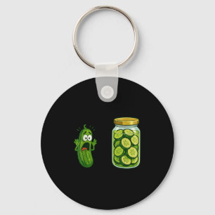 Funny Screaming Pickle Jar Cucumber Joke Meme Humo Key Ring