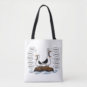 Funny Screaming Seagulls Mama Tote Bag