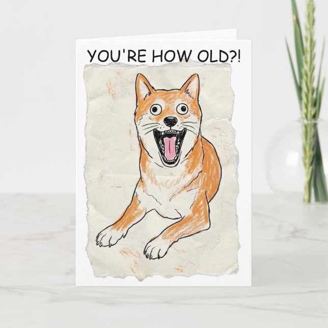 Funny Screaming Shiba Inu - Internal Chaos Crayon  Card (Front)