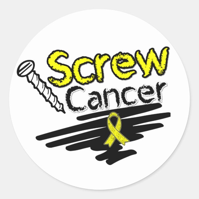 Funny Screw Ewing Sarcoma Cancer Classic Round Sticker (Front)