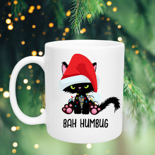 Funny Scrooge Christmas Santa Cat Coffee Mug