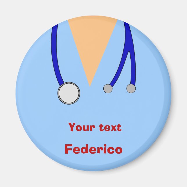 Funny Scrubs Nurses Whimsical Design Magnet (Front)