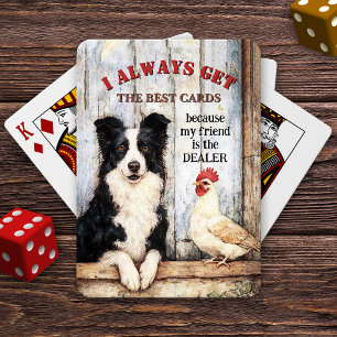 Funny Scruffy Dog and Chicken  Playing Cards