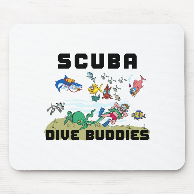 Funny Scuba Dive Buddy  Mouse Mat (Front)
