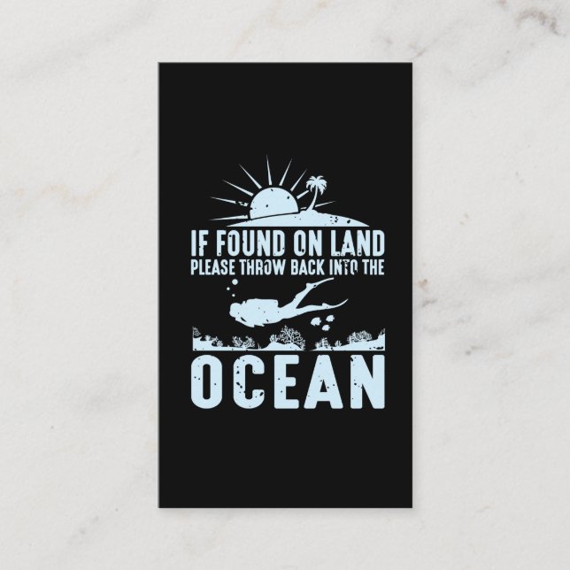 Funny Scuba Diver Gift Swimming Passion Business Card (Front)