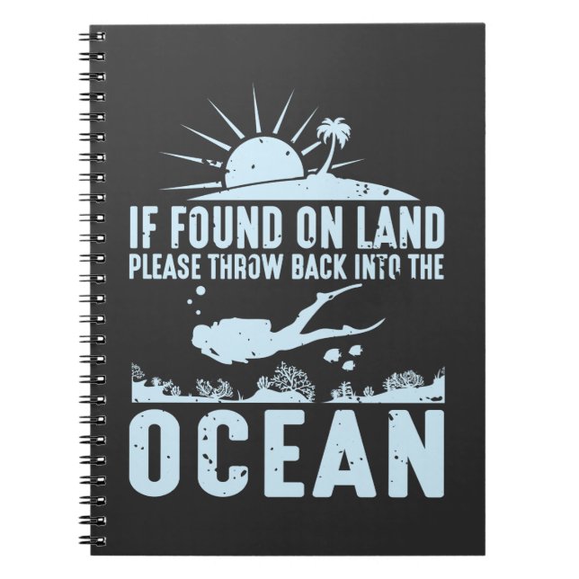 Funny Scuba Diver Gift Swimming Passion Notebook (Front)