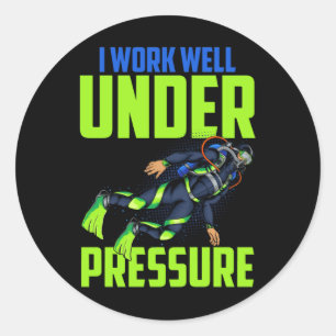 Funny Scuba Diver Joke Classic Round Sticker