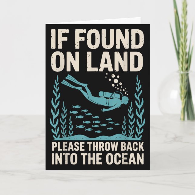 Funny Scuba Diving Art For Men Women Scuba Diver S Card (Front)