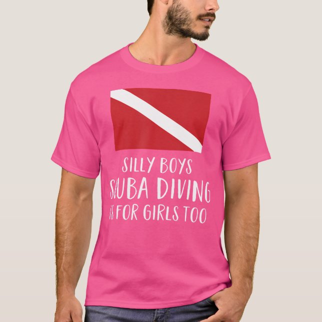 Funny Scuba Diving Diver Flag Scuba Girls Women T-Shirt (Front)