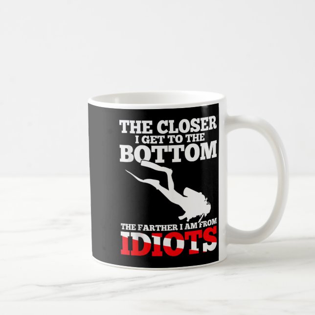 Funny Scuba Diving Flag Dive Quote Scuba Diver Gif Coffee Mug (Right)