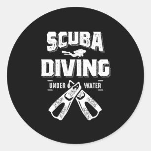 Funny Scuba Diving T Shirt For Divers Classic Round Sticker