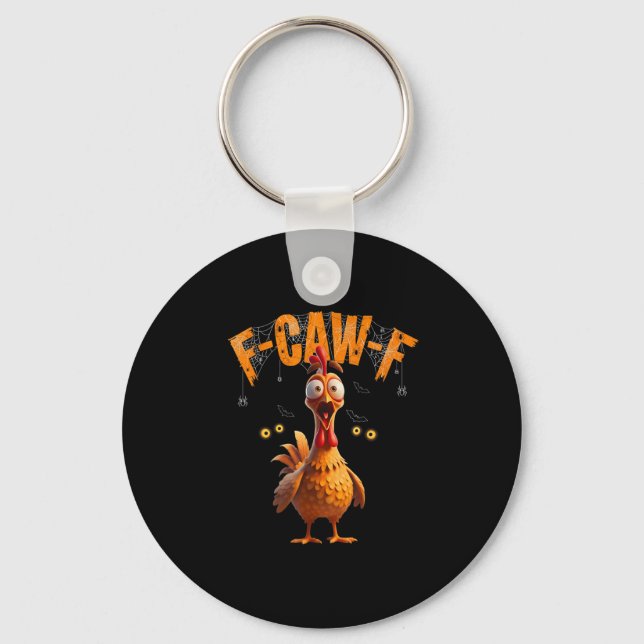Funny Sder Web Chicken F-caw-f  Key Ring (Front)