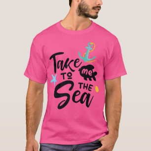 funny sea beach summer swimming fishing sun sand P T-Shirt