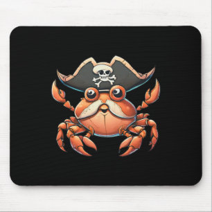 Funny Sea Creature Ocean Pirate Crab Hunting Sailo Mouse Mat