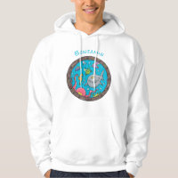 Funny sea creatures underwater cartoon drawing