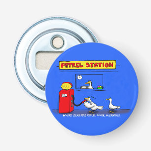 Funny sea gulls petrel cartoon humour bottle opener