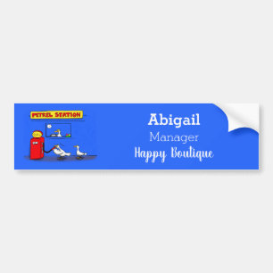 Funny sea gulls petrel cartoon humour bumper sticker