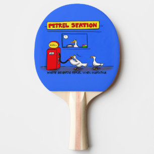 Funny sea gulls petrel cartoon humour  ping pong paddle
