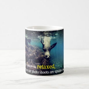 Funny sea lion underwater  coffee mug