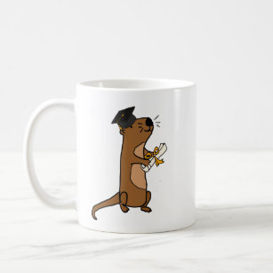 Funny Sea Otter Graduation Cartoon Coffee Mug