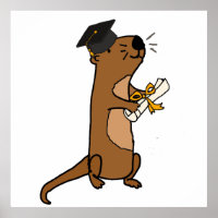Funny Sea Otter Graduation Cartoon