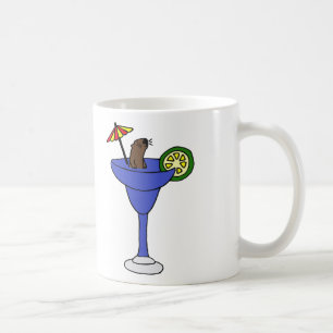 Funny Sea Otter in Blue Margarita Drink Coffee Mug