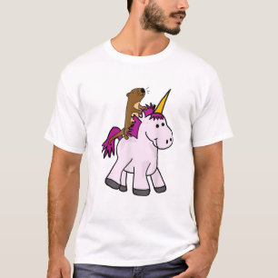 Funny Sea Otter Riding Unicorn T-shirt T-Shirt