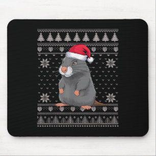 Funny Sea Otter Ugly Christmas Sweater Santa Xmas  Mouse Mat