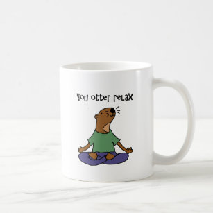 Funny Sea Otter Yoga Artwork Coffee Mug