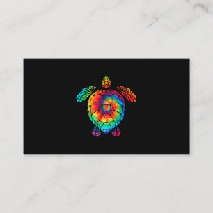 Funny Sea Turtle Ocean Tie Dye Rainbow Hippie Cost Business Card