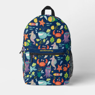 Funny Sea World Printed Backpack