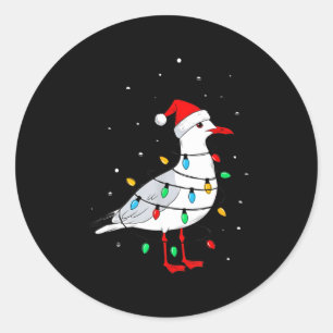 Funny Seagull Bird Christmas Animal Lover  Classic Round Sticker
