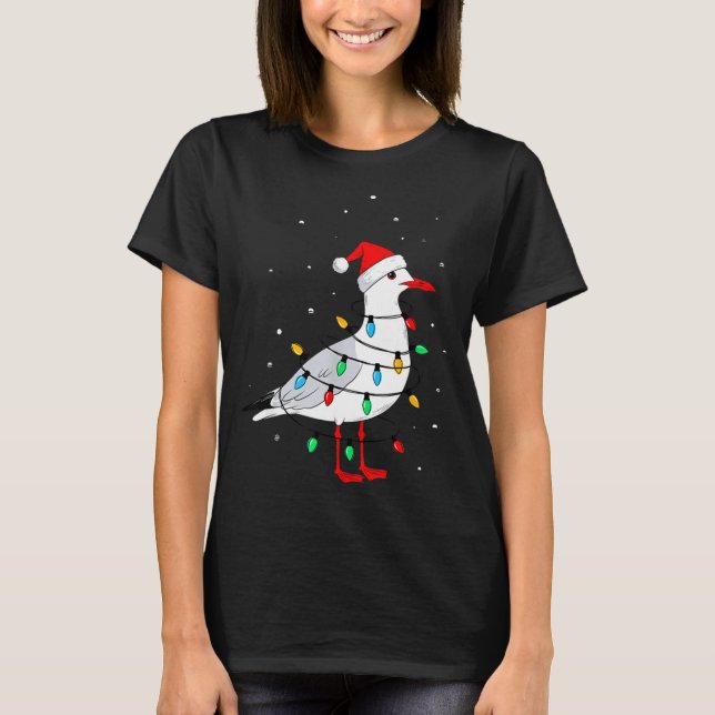 Funny Seagull Bird Christmas Animal Lover  T-Shirt (Front)